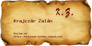 Krajczár Zalán névjegykártya